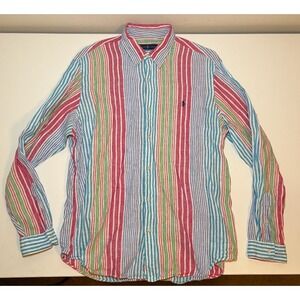 Ralph Lauren Polo Men's Multicolor Striped 100% Linen Shirt | XL